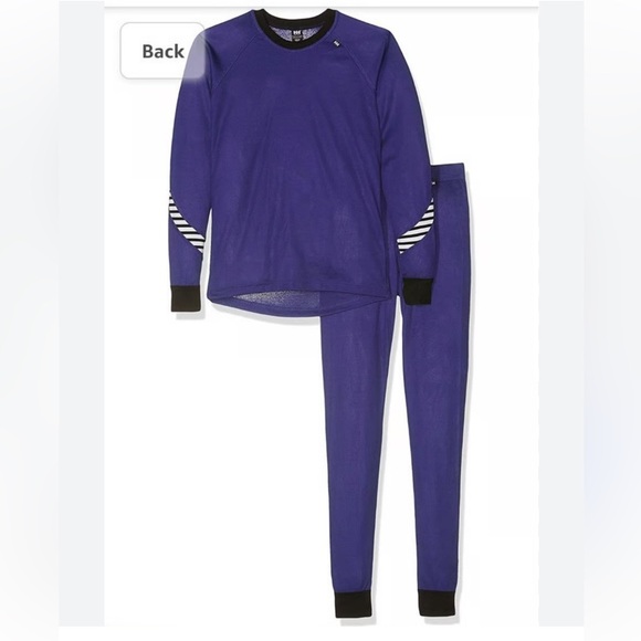 HELLY HANSEN KIDS BIG JUNIORS HH LIFA‎ DRY SET BASE-LAYER 2-PIECE SET NWT PURPLE - Picture 1 of 12
